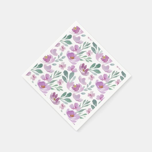 Rustic Floral Waterverf Pattern Servet (Hoek)