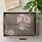 Rustic Floral Waterverf Script Ephemera-ontkoppeli Tissuepapier (Geschenk)