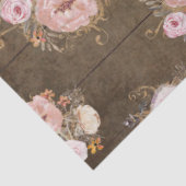 Rustic Floral Waterverf Script Ephemera-ontkoppeli Tissuepapier (Detail)