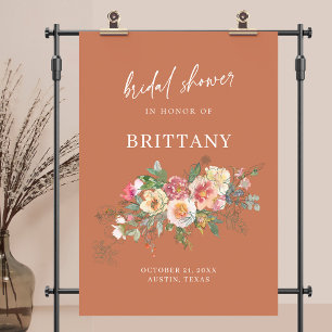 Rustic Floral Waterverf Vrijgezellenfeest Welkom Poster
