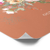 Rustic Floral Waterverf Vrijgezellenfeest Welkom Poster (Hoek)