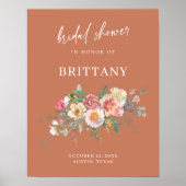 Rustic Floral Waterverf Vrijgezellenfeest Welkom Poster (Voorkant)