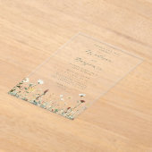 Rustic Floral Wedding Acryl Uitnodigingen (Laagn)