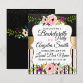 Rustic Floral Wedding Bachelorette Party Kaart (Voorkant / Achterkant)