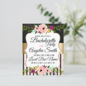 Rustic Floral Wedding Bachelorette Party Kaart (Staand voorkant)