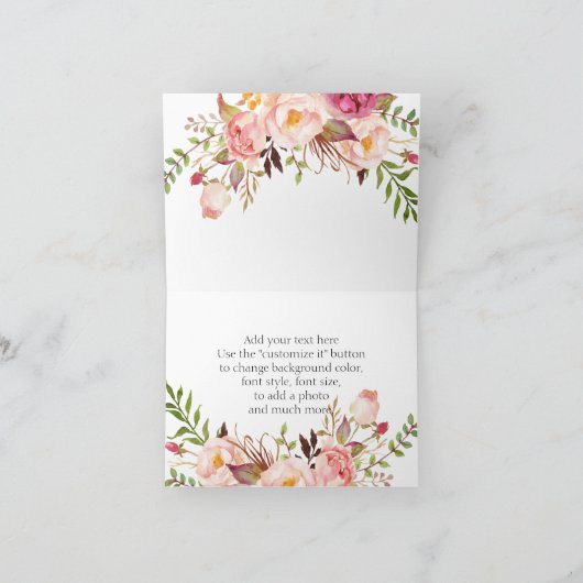 Rustic Floral Wedding Bedankt (Binnen)