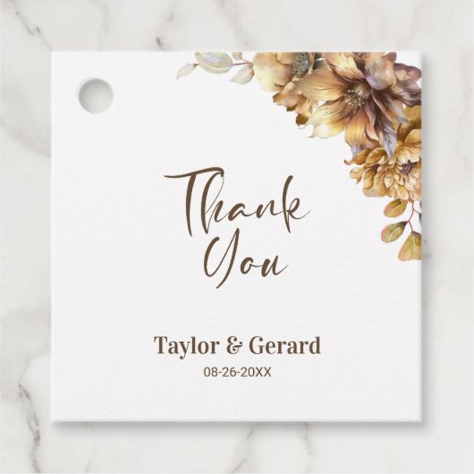 Rustic Floral Wedding Bedankt Bedankjes Labels (Voorkant)