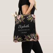 Rustic Floral Wedding Blush Rozen Bridesmaids Tote Bag (Dichtbij)