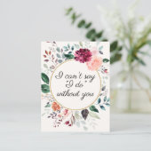 Rustic Floral Wedding Bridesmaid Kaart (Staand voorkant)