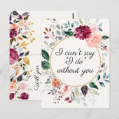 Rustic Floral Wedding Bridesmaid Kaart (Voorkant / Achterkant)