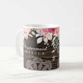 Rustic Floral Wedding Bridesmaid Koffiemok (Voorkant links)