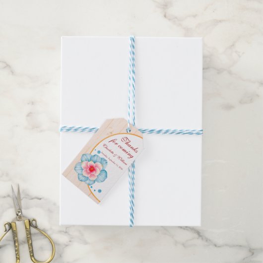 Rustic Floral Wedding Cadeaulabel (Met Touw)