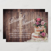 Rustic Floral Wedding Cake Elegant Vrijgezellenfee Kaart (Voorkant / Achterkant)