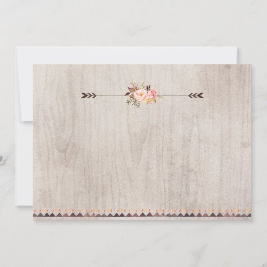 Rustic Floral Wedding Dank u/Dubbelzijdig Bedankkaart (Achterkant)