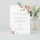 Rustic Floral Wedding Enclosure Card – Earthy Eleg Informatiekaartje (Staand voorkant)