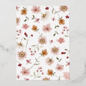 Rustic Floral Wedding Folie Folie Uitnodiging (Achterkant)