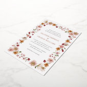 Rustic Floral Wedding Folie Uitnodiging (Gedraaid)