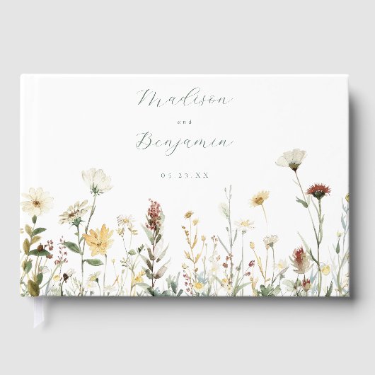 Rustic Floral Wedding Gastenboek (Voorkant)