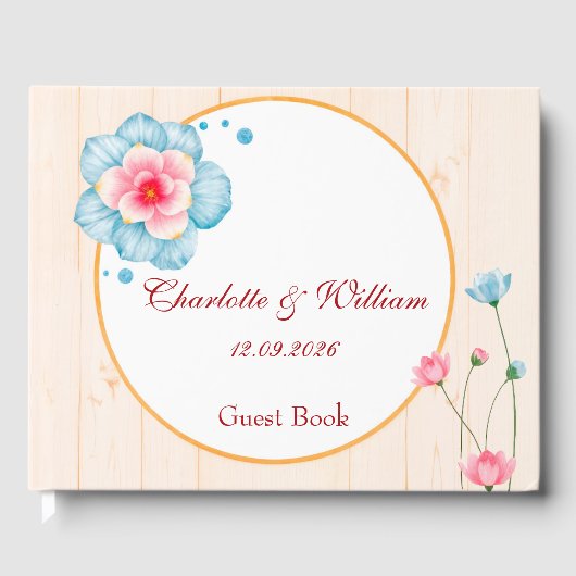 Rustic Floral Wedding Gastenboek (Voorkant)