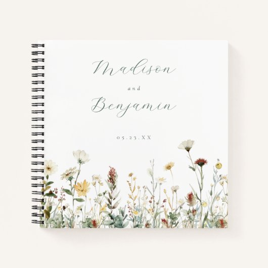 Rustic Floral Wedding Guest Book Notitieboek (Voorkant)