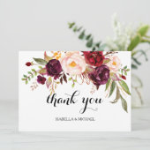 Rustic Floral Wedding Hartelijk dank/Dubbelzijdig- Bedankkaart (Staand voorkant)