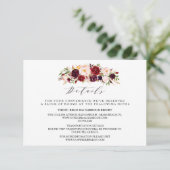 Rustic Floral Wedding Info/Details 2-Sided-3 Informatiekaartje (Staand voorkant)