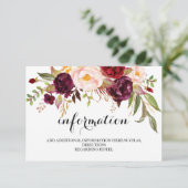 Rustic Floral Wedding Information/Details 2-Side-1 Informatiekaartje (Staand voorkant)