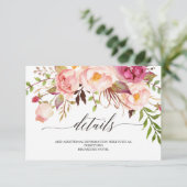 Rustic Floral Wedding Information/Details 2-Side-3 Informatiekaartje (Staand voorkant)