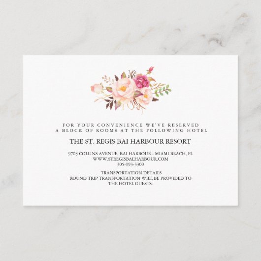 Rustic Floral Wedding Information/Details 2-Side-3 Informatiekaartje (Achterkant)