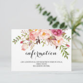 Rustic Floral Wedding Information/Details 2-side Informatiekaartje (Staand voorkant)