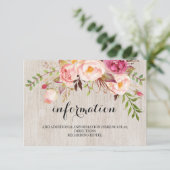 Rustic Floral Wedding Information/Details 2-side Informatiekaartje (Staand voorkant)