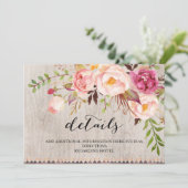 Rustic Floral Wedding Information/Double-Sided Kaart (Staand voorkant)