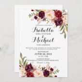 Rustic Floral Wedding Invitation-01 Kaart (Voorkant / Achterkant)