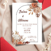 Rustic Floral Wedding Invitation – Earthy Elegance Kaart