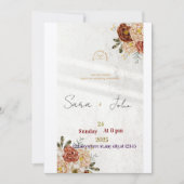 Rustic Floral Wedding Invitation | Elegant Boho St Kaart (Voorkant)