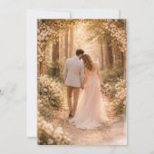 Rustic Floral Wedding Invitation, Elegant Boho Wed Kaart (Achterkant)