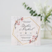 Rustic Floral Wedding Invitation Kaart (Staand voorkant)