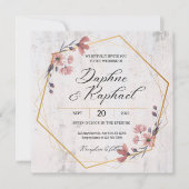 Rustic Floral Wedding Invitation Kaart (Voorkant)