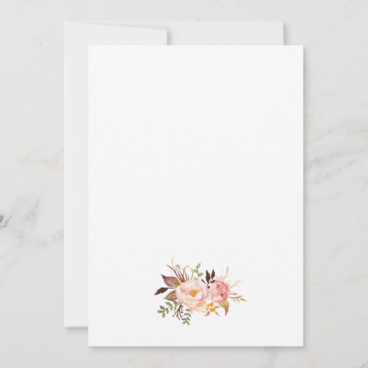 Rustic Floral Wedding Invitation Kaart (Achterkant)