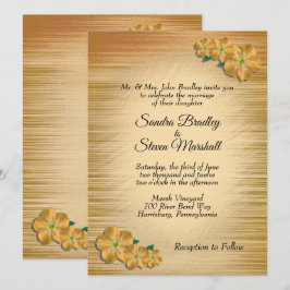 Rustic Floral Wedding Invitation Kaart