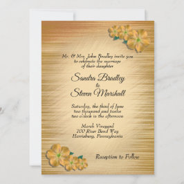 Rustic Floral Wedding Invitation Kaart