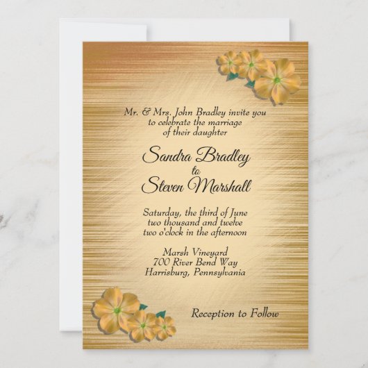 Rustic Floral Wedding Invitation Kaart (Voorkant)
