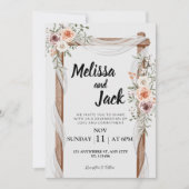 Rustic Floral Wedding Invitation Kaart (Voorkant)