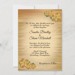 Rustic Floral Wedding Invitation Kaart