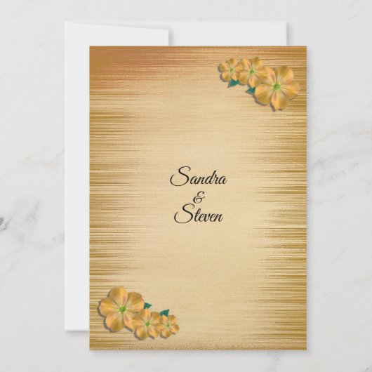 Rustic Floral Wedding Invitation Kaart (Achterkant)