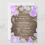 Rustic Floral Wedding Invitation Paarse Waterverf Kaart<br><div class="desc">Rustic Floral Wedding Invitation. Paarse lavender Lila Waterverf bloemen. Rustic Wood Chalkobard Background Afdrukbaar digitaal. Voor verdere aanpassing,  te klikken gelieve de knoop "van de Aanpassing het"en ons ontwerphulpmiddel te gebruiken om deze sjabloon te wijzigen.</div>