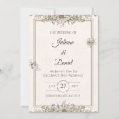 Rustic Floral Wedding Invitation Sjabloon Kaart (Voorkant)