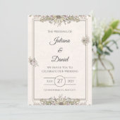 Rustic Floral Wedding Invitation Sjabloon Kaart (Staand voorkant)