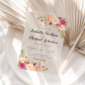 Rustic Floral Wedding Invitation/Waterverf bg-2 Kaart