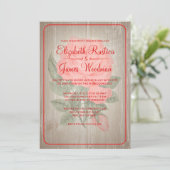 Rustic Floral Wedding Invitations Kaart (Staand voorkant)